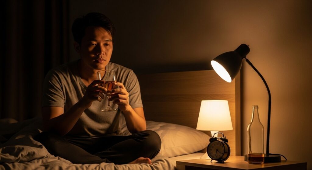 Sai lầm 2: Uống rượu để dễ ngủ – lầm tưởng nguy hiểm về giấc ngủ
