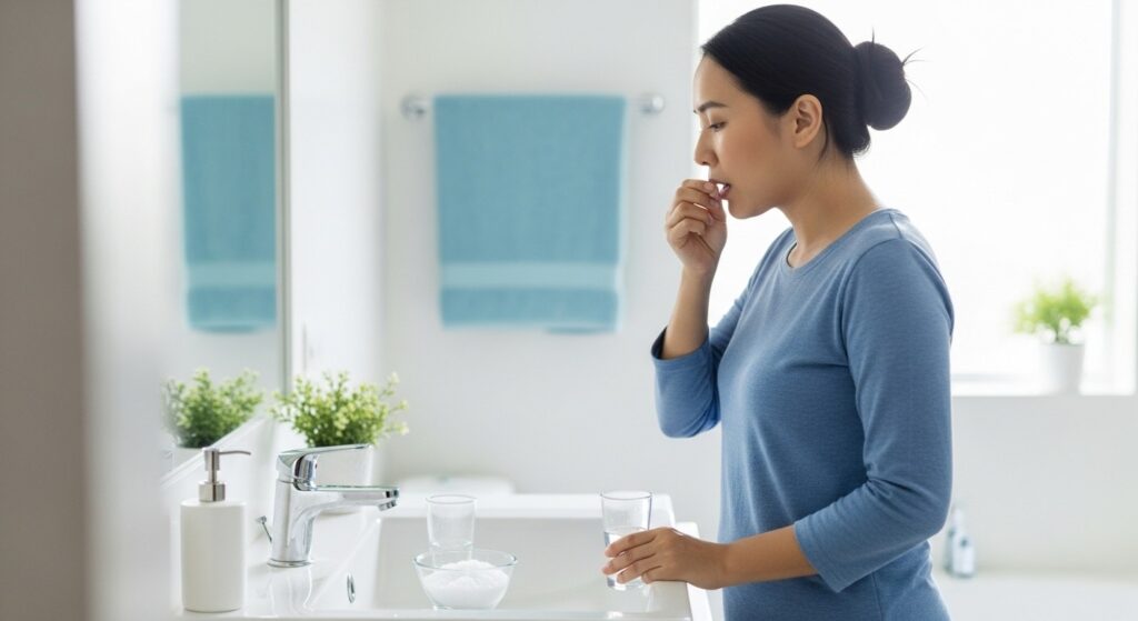 Sai lầm 4: Súc miệng bằng nước muối quá thường xuyên
